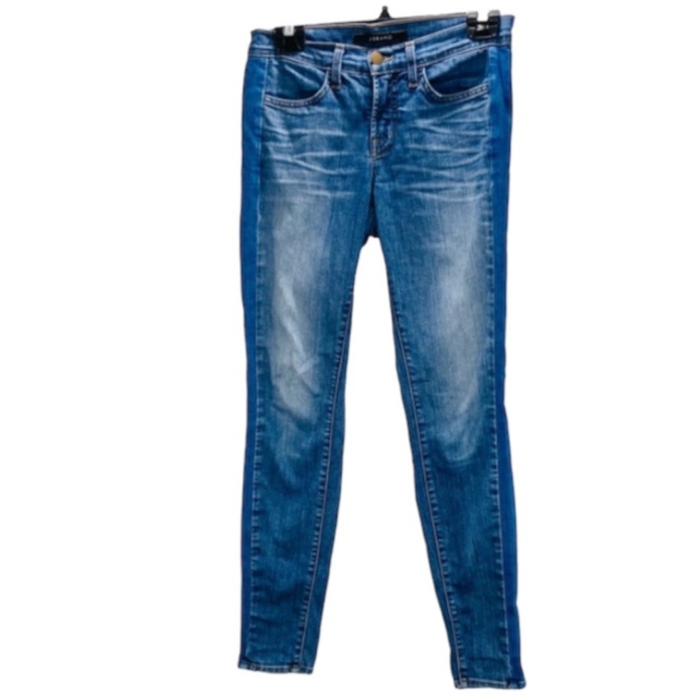 J Brand  Chrissy Bliss Skinny side-stripe jeans